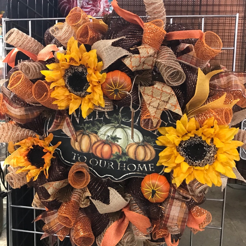 Beautiful Fall front door Wreath. Handmade by ME